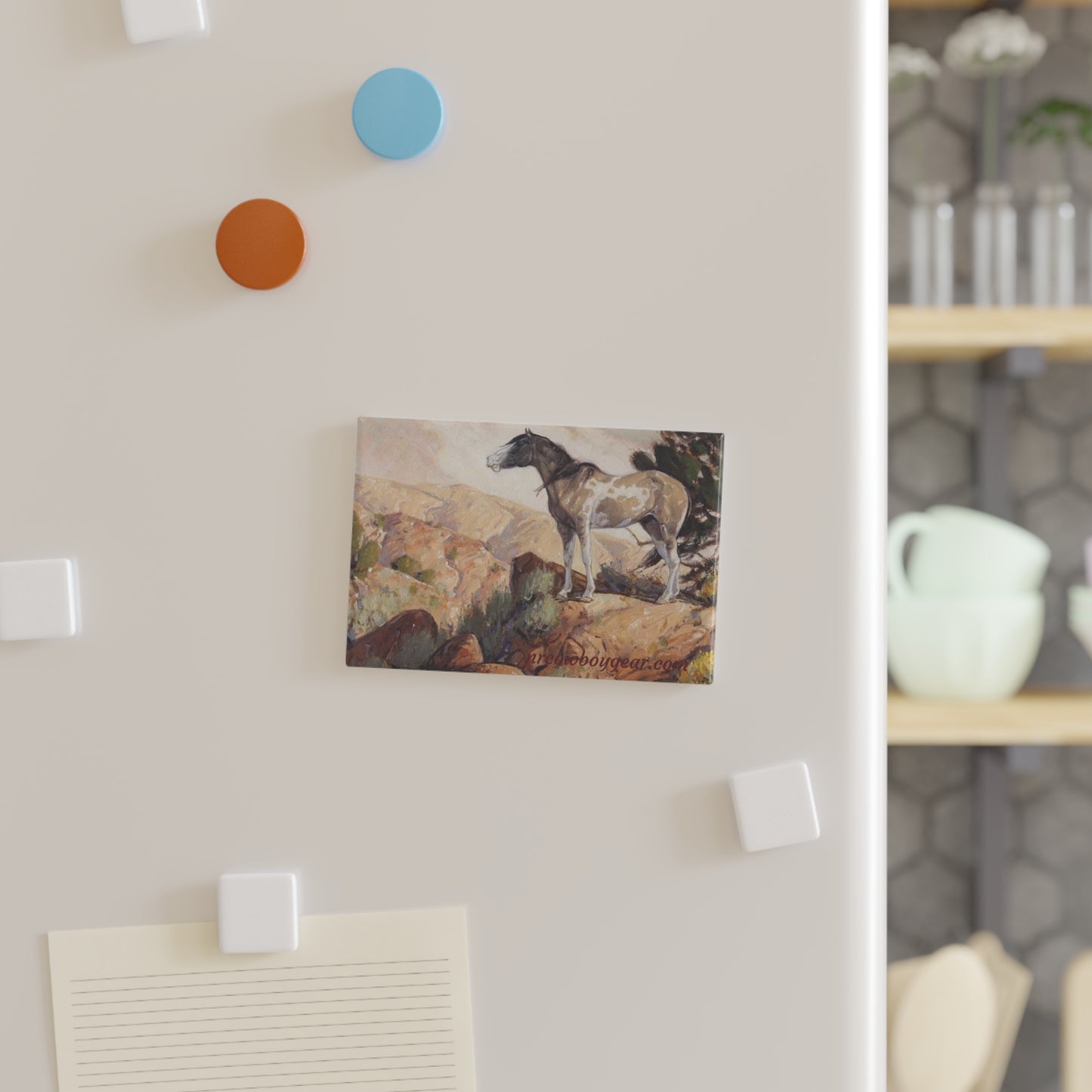 "The Lookout" Rustic Horse Art Magnet