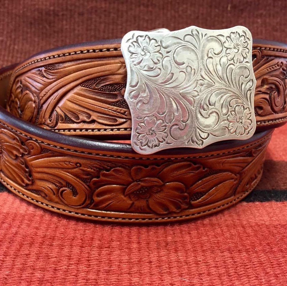 Floral Tooled Belt