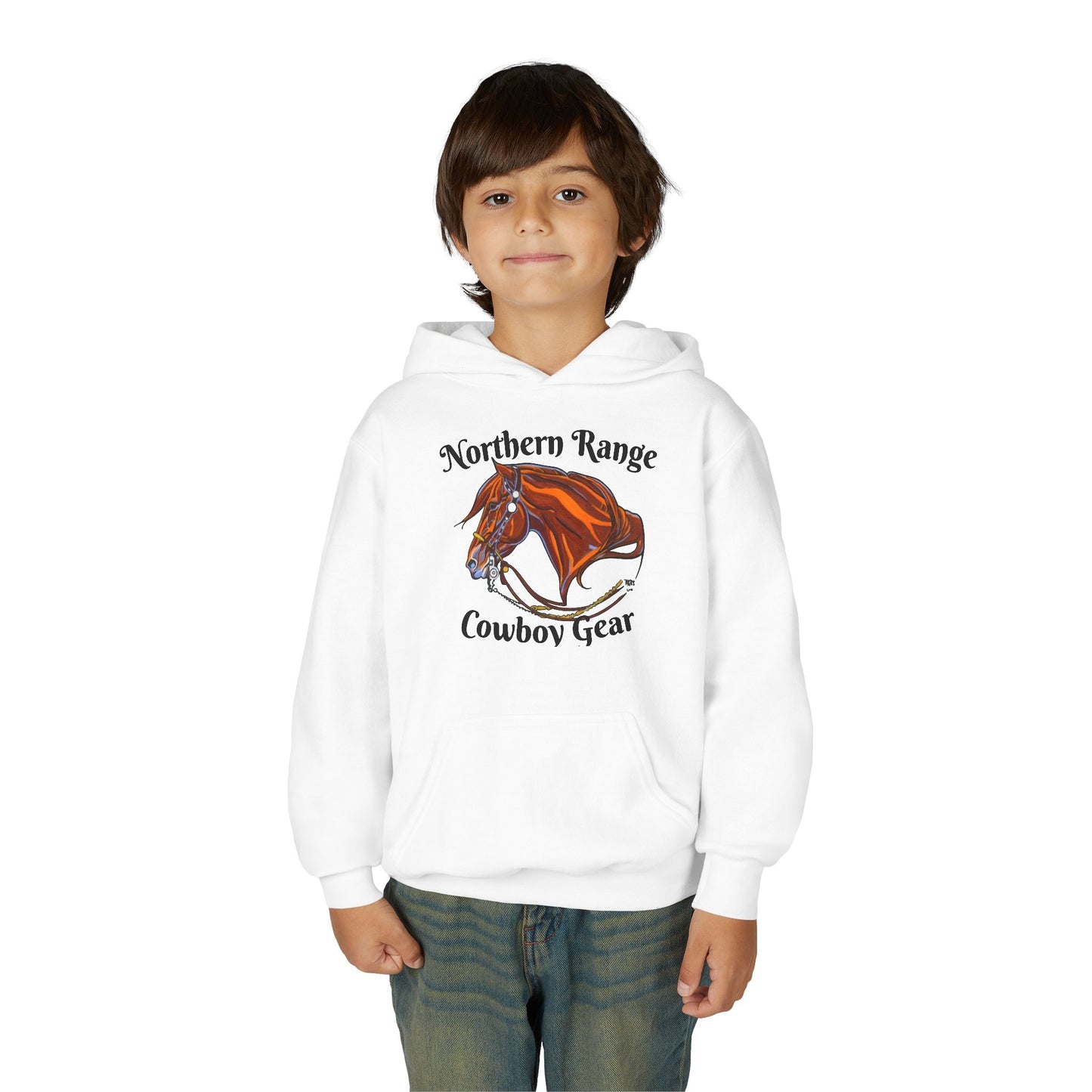 Northern Range Cowboy Gear Youth Hoodie | Stylish Sweatshirt for Young Cowboys, Perfect for Rodeos, Gifts, and Outdoor Adventures