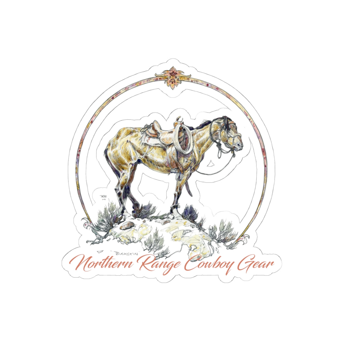 Western Cowboy Kiss-Cut Sticker