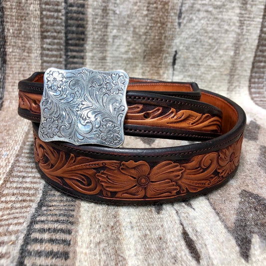 Two tone floral belt